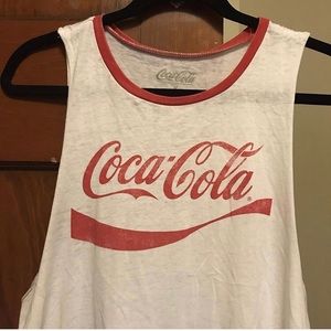 White and red Coca-Cola muscle tee